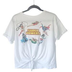 Justice League Womens White Short Sleeve "Super Powers" Graphic Tee, Size M